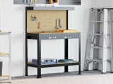 Workbench Black 81 x 41 x 145 cm Engineered Wood and Metal 42020129