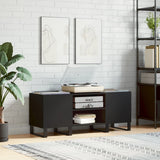 Record Cabinet Black 121x38x48 cm Engineered Wood 831685