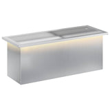 Garden Planter with LED Silver 30 x 80 x 30 cm Galvanised Steel 8008108