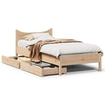 ZNTS Bed Frame with Drawers 90x190 cm Single Solid Wood Pine 3301926