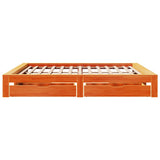 Bed Frame without Mattress Wax Brown 180x200 cm Super King Solid Wood Pine 3308992