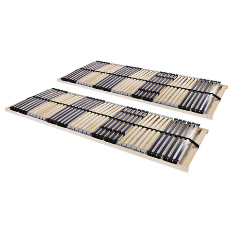 Slatted Bed Bases without Mattress 2 pcs with 42 Slats 70x200 cm 3051420