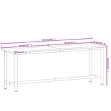 Workbench 220x55x81.5 cm Solid Wood Beech and Metal 3188908