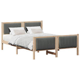 Bed frame Brown and dark grey 135 x 190 cm Solid pine wood 878480