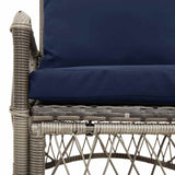Garden Chair with Cushion Grey 73 x 61 x 77 cm Poly Rattan 42006224