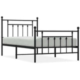 Bed Frame Black Powder-coated steel Single Industrial Bed Frame 353549