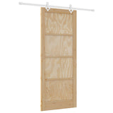 Sliding Door Natural and White 86 x 211 cm Solid Pine Wood 3445529