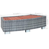 46461 Spa Step Grey Poly Rattan 92x45x25 cm