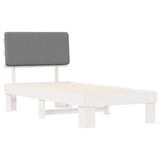 Bed Frame with Upholstered Headboard Light Grey 100 x 200 cm 877373