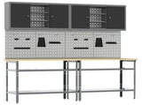 Work Bench Set 8 pcs Black and Grey Powder-Coated Steel 3321502