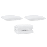 Duvet Set with Pillow 3 pcs White Microfiber and Down Feather 3378023