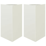 ZNTS Garden Planters 2 pcs White Triangular 50x43x75 cm Steel 851174