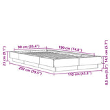 Bed Frame without Mattress Black 90x190 cm Single 3281239