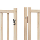 Dog Gate with Door Foldable 9 Panels 450 cm Poplar Wood 3155697