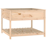 ZNTS Planter with Shelf 111.5x111.5x81 cm Solid Wood Pine 823801