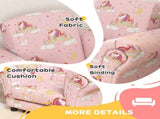 2 Piece Kids Sofa Set with Unicorn Design, Wooden Frame, for 1.5-3 Years Old, Pink T3398P347658