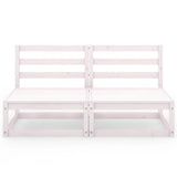 Garden 2-Seater Sofa White Solid Pinewood 3075230