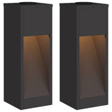 Solar Led Pathway Light 2 pcs Black Cold Rolled Steel 879709