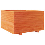 Garden Planter Wax Brown 80x80x49.5 cm Solid Wood Pine 3282531