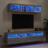 5 Piece TV Wall Units with LED Grey Sonoma Engineered Wood 3216723