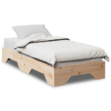 Bed Frame No Mattress Stackable 100x200 cm Solid Wood 859199