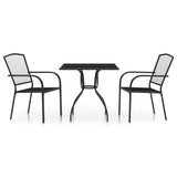 Garden Dining Set Anthracite Steel 3 Piece Set Stackable 3187965