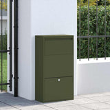 Parcel Drop Box with Storage Olive Green 44 x 22 x 82 cm Steel 874922