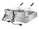 EH82 2500W 220-240V 12.7QT/12L Stainless Steel Double Cylinder Electric Fryer UK 08862124