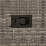 Reclining Garden Sofa 2-Seater with Table Grey Poly Rattan 365719