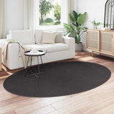 Area Rugs Oval HUARTE Anthracite 160 x 230 cm 100% Polyester 4103611