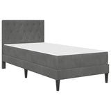 Bed Frame with Mattress Dark Grey 90 x 190 cm Velvet 3415257