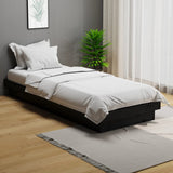 Bed Frame without Mattress Black Solid Wood Small Single 819936