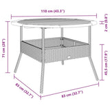 Garden Table with Acacia Wood Top Grey 110x71 cm Poly Rattan 368626