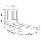 Bed Frame without Mattress Grey 100x200 cm Solid Wood Pine 3281545