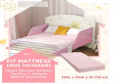 Toddler Bed with Storage, Guardrails, Sun Design, for Ages 3-8 Years, Fits 140 x 70cm Mattress, T3398P553231