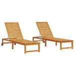 Sun Lounger 2 pcs Brown 53 x 202 x 89cm Solid Acacia wood 3333828