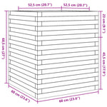 ZNTS Garden Planter White 60x60x68.5 cm Solid Wood Pine 3282470