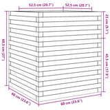 ZNTS Garden Planter White 60x60x68.5 cm Solid Wood Pine 3282470