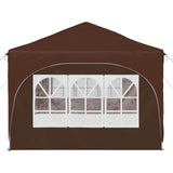 Pop-up Party Tent 575 x 288 x 245 cm Brown Oxford Fabric 42019896