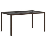 Garden Table Brown 150 x 90 x 75 cm Poly Rattan 362539