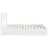 Bed Frame with Storage and Headboard White Engineered Wood 3414445