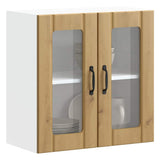 Kitchen Wall Cabinet with Glass Door Lucca Artisan Oak Engineered Wood 853916