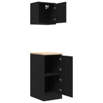 ZNTS Garage Cabinets 2 pcs Black Engineered Wood 3328297