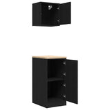 Garage Cabinets 2 pcs Black Engineered Wood 3328297