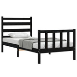 Bed Frame without Mattress Black 100x200 cm Solid Wood Pine 3192030