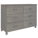 Sideboard HAMAR Light Grey 113x40x80 cm Solid Wood Pine 340451