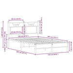 Bed Frame without Mattress Sonoma Oak 120x200 cm Engineered Wood 4106942