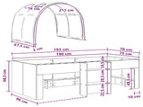 Bed with Tunnel 3 pcs Sonoma and Red Engineered Wood 3423579