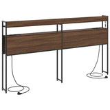 Headboard with Shelf Brown oak 180 cm Engineered wood 859714