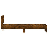 Bed Frame without Mattress with LED Lights Smoked Oak 90x190 cm Single 838838